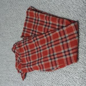 Plaid flair leg pants